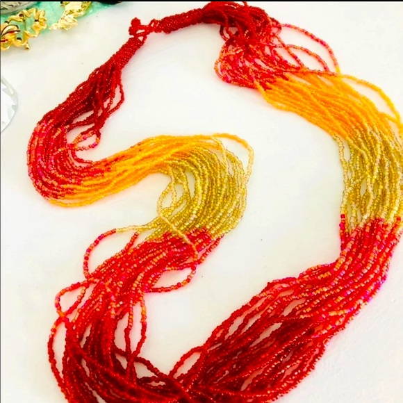 Vintage Sunset Ombré Bead Necklace - Picture 1 of 10